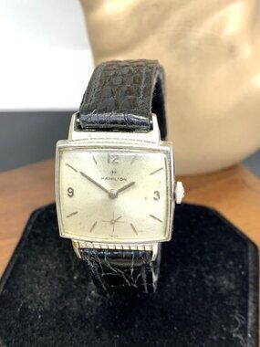 Hamilton Watch Vintage Swiss Hand Wind 686 10k RGP Bezel Leather Strap 27mm